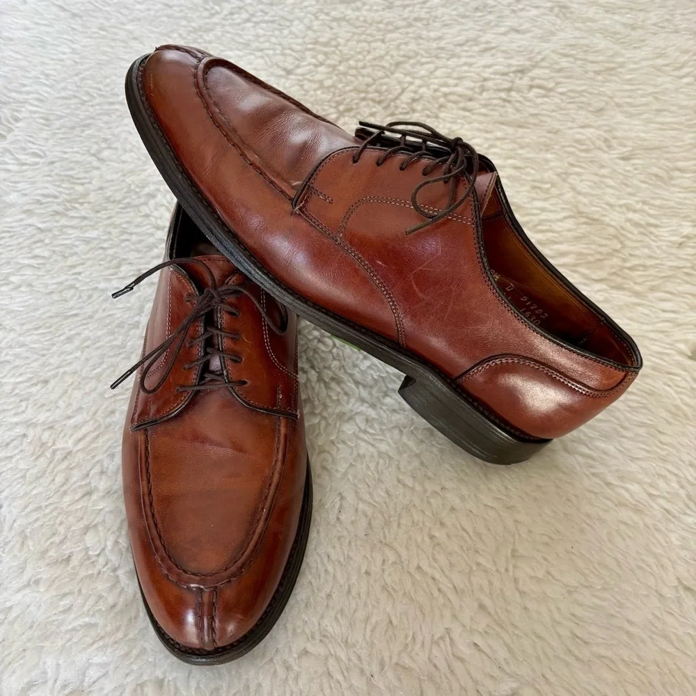 Allen Edmonds Bradley 1530 Brown Leather Split Toe Oxfords Shoes Size 9.5 D